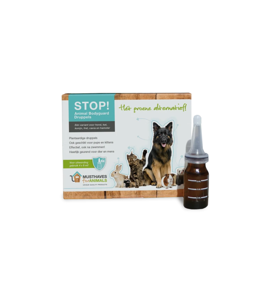 STOP! Animal Bodyguard Aromatherapie - 4 X 8 Ml 1 STOP! Animal Bodyguard Aromatherapie - 4 X 8 Ml